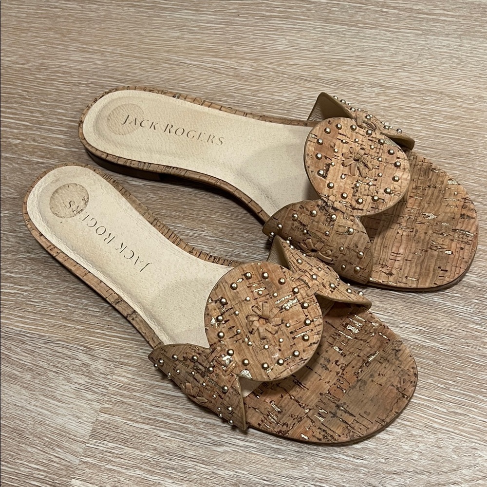 Jack Rogers Women's Cork Sandals with Gold Accents